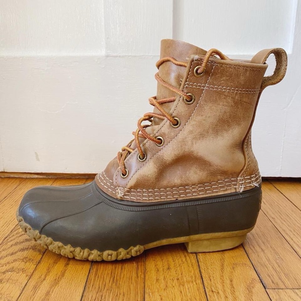 LL Bean Tan and Brown Duck Boots